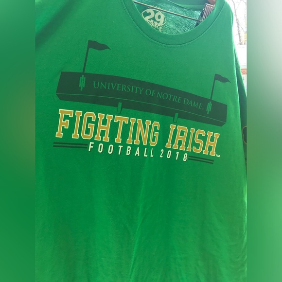NWT. Notre Dame football T-shirt with printing on the back, front and sleeve. - Picture 5 of 8
